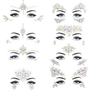 Noctilucent Face Gems Luminous makeup Temporary Tattoo Stickers Acrylic Crystal